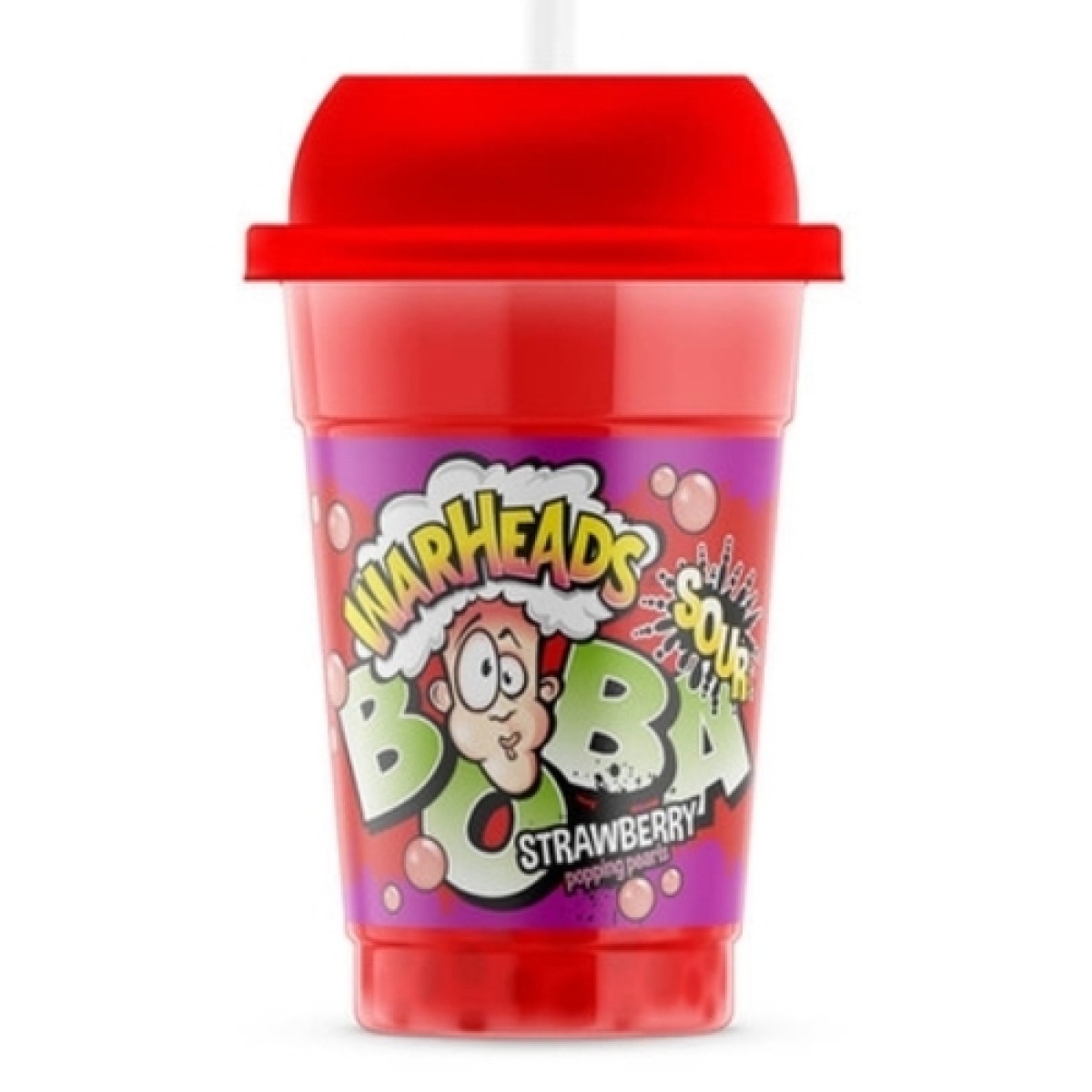 Warheads boba sour strawberry 400ml